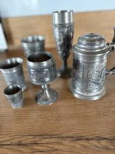 Sammlung Zinnbecher alt Zinn