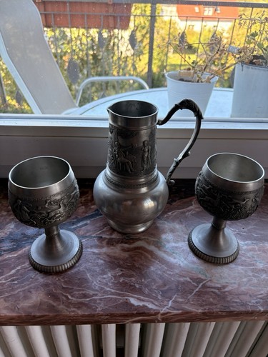 Zinn set krug mit henkel - henkel, +