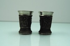 2 Schnapshumpen Becher Zinn