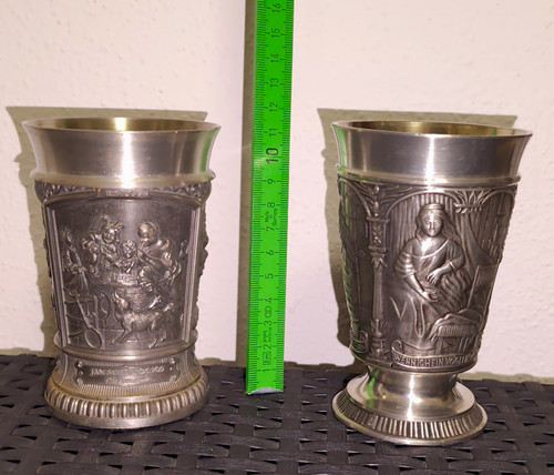 Zinnbecher zinnpokal mit - 2x, zinnbecher/zinnpokal