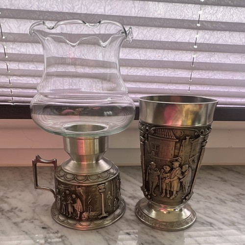 Zinnpokal becher mit - 2x,