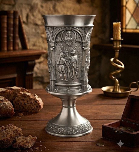 Zinnpokal becher auf fuß mit - becher,