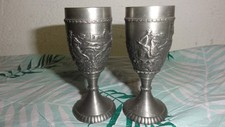 2x alter Zinnbecher Pokal